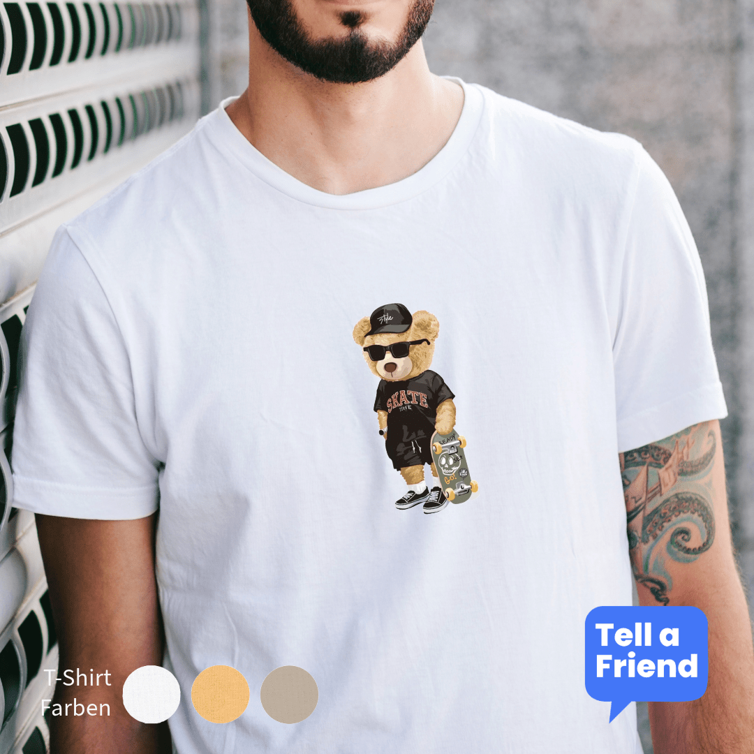 Skate King Bear T-Shirt - Stanley/Stella Creator 2.0 - T-Shirt - Tell a Friend - 