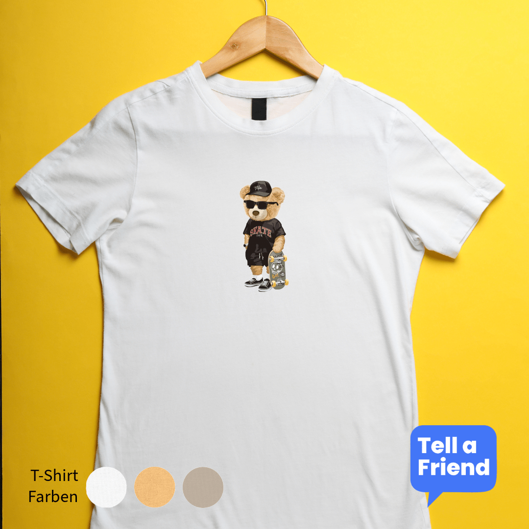 Skate King Bear T-Shirt - Stanley/Stella Creator 2.0 - T-Shirt - Tell a Friend - 