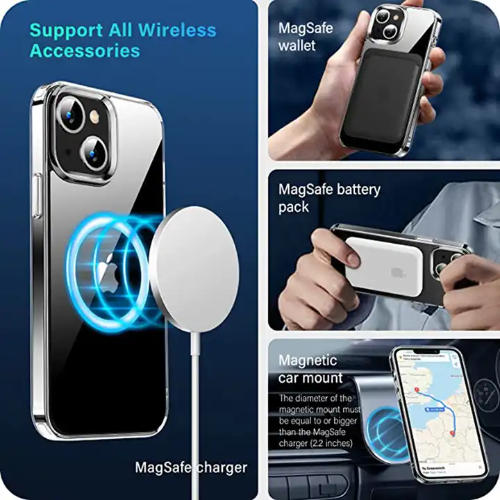 Tell a Friend - Apple iPhone 15 Plus transparente magnetischer Case MagSafe