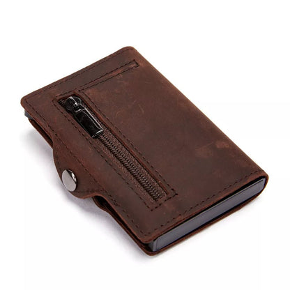 Leder Brieftasche mit AirTag Halterung - Brieftasche - Tell a Friend - schwarz